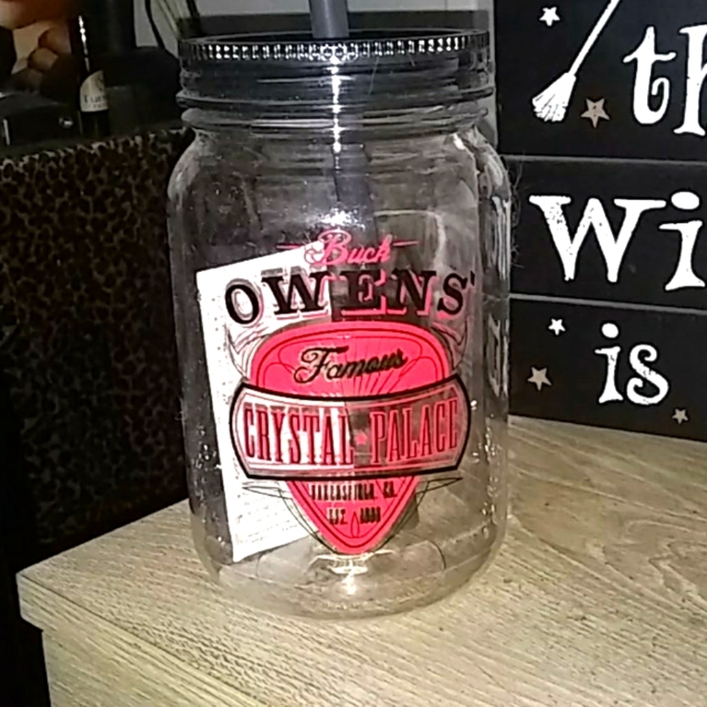 BUCK OWENS CRYSTAL PALACE PLASTIC MASON JAR